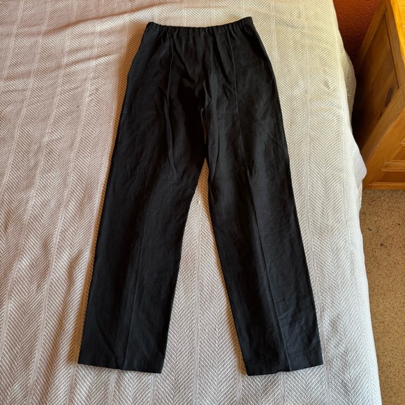 Eddie Bauer Women's 100% Linen Zip Up Pants, Black, size 6 - Picture 6 of 9